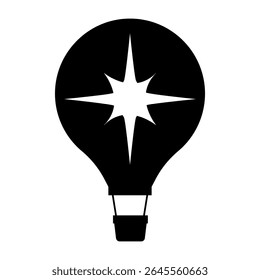 Ícone de vetor de balão de ar. sinal de ilustração aerostat. Logotipo do Ballon. Ícone da web de balão de ar.