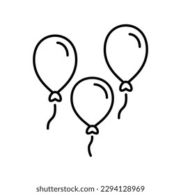 Air balloon vector icon. Air ball flat symbol. Helium balloon sign. Balloon linear symbol pictogram. UX UI icon