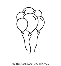 Air balloon vector icon. Air ball flat symbol. Helium balloon sign. Balloon linear symbol pictogram. UX UI icon