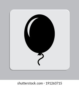 Air Balloon - vector icon on a grey flat button