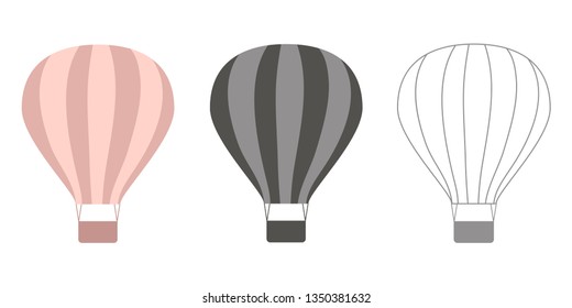 Air balloon. vector icon set