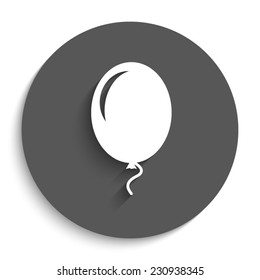 Air Balloon - vector icon with shadow on a round grey button