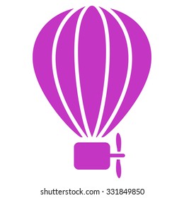 Air Balloon vector icon. Style is flat symbol, violet color, rounded angles, white background.