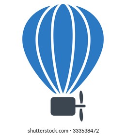 Air Balloon vector icon. Style is bicolor flat symbol, smooth blue colors, rounded angles, white background.