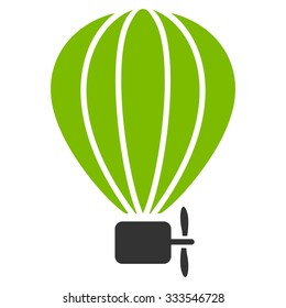 Air Balloon vector icon. Style is bicolor flat symbol, eco green and gray colors, rounded angles, white background.