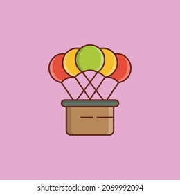 air balloon Vector illustration on a transparent background. Premium quality symbols. Vector Line Flat color  icon for concept and graphic design.