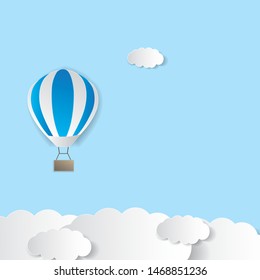 Air balloon vector illustration using paper cut style
