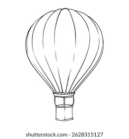 air balloon vector line art drawing illustration