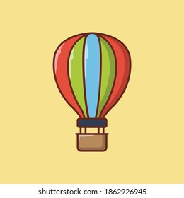 air balloon vector line flat icon