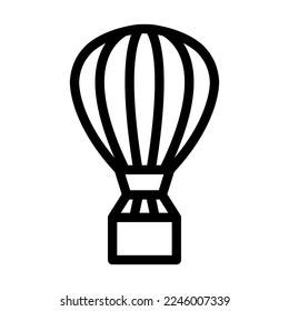 Air Balloon Vector Line Icon Design
