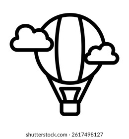 Air Balloon Vector Line Icon Design