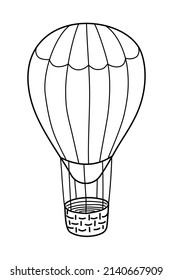 Air balloon, vector linear illustration. Isolated image on a white field. The element for the design. EPS10 format.