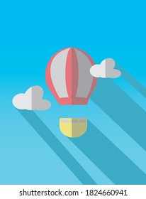 Luftballon, Vektorgrafik auf Himmelshintergrund. süße Vektorgrafik-Sammlungen