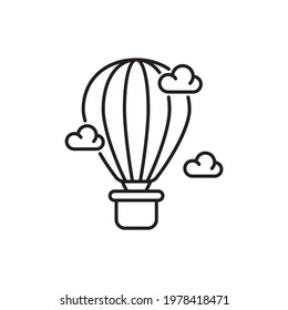 air balloon vector outline icon style illustration. EPS 10 file