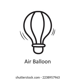 Ilustración de diseño del icono del contorno del vector del globo de aire. Símbolo de entretenimiento en el archivo EPS 10 de fondo blanco