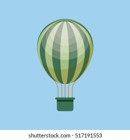 air balloon vehicle over blue background. colorful design. vector illustration