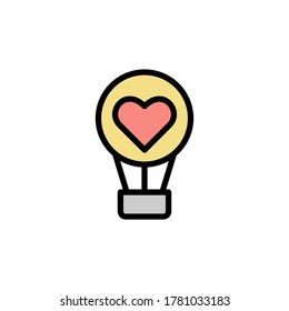Globo de aire, icono de boda. Color simple con elementos de vector de contorno iconos de matrimonio para ui y ux, sitio web o aplicación móvil