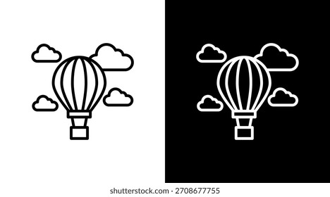 Air Balloon White Icon Set Design