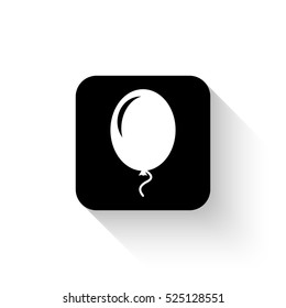 Air Balloon - white vector  icon with shadow