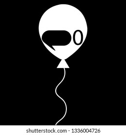 air balloon zero messages for t-shirt and apparels graphic vector print.Vector illustration isolated on black background
