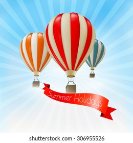 Air balloons background. Vector