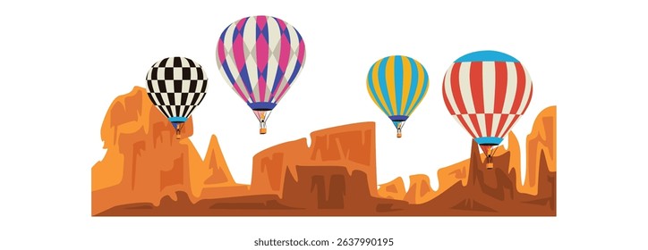 Air balloons can fly in the sky using a combination of fire and helium gas in certain amounts to be able to lift the balloon into the air