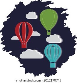 Air balloons flying vector art Balloon Festival