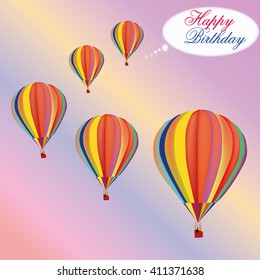 Air balloons happy birthday vector illustration 