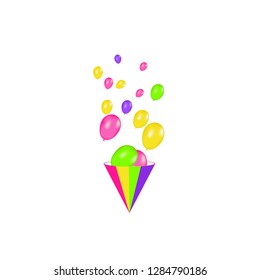 Air balloons isolated. Color composition of vector realistic balloons isolated on white background. Balloons isolated. Festive vector illustration
