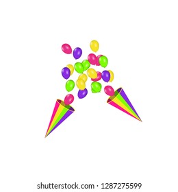 Air balloons isolated. Color composition of vector realistic balloons isolated on white background. Balloons isolated. Festive vector illustration