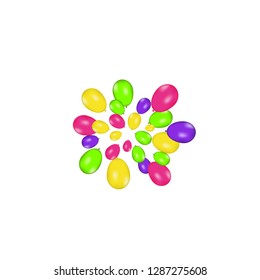 Air balloons isolated. Color composition of vector realistic balloons isolated on white background. Balloons isolated. Festive vector illustration