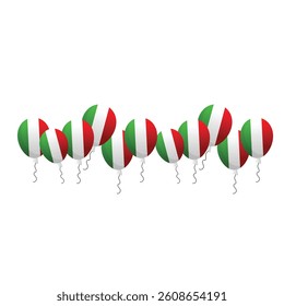 Air balloons with Italian flag vector illustration on the white background