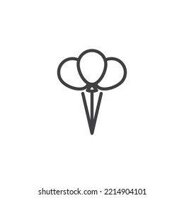 Air balloons line icon. linear style sign for mobile concept and web design. Three balloons outline vector icon. Symbol, logo illustration. Vector graphics