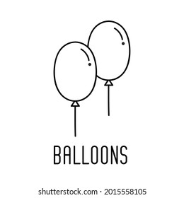 Air Balloons line icon. Modern simple flat birthday balloon sign. Celebration, internet concept. Trendy vector helium balloon symbol for website, web button, mobile app. Logo illustration.