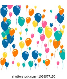 Air balloons multicolored on white background
