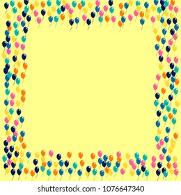Air balloons multicolored on white background.