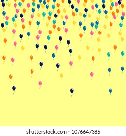 Air balloons multicolored on white background.