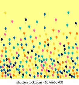 Air balloons multicolored on white background.