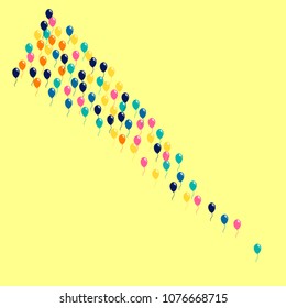 Air balloons multicolored on white background.