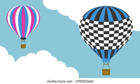 Air balloons on the background of the sky and clouds
