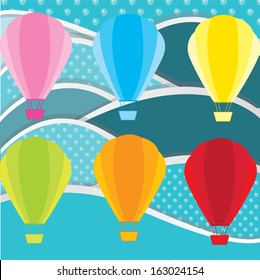 air balloons over blue background vector illustration 