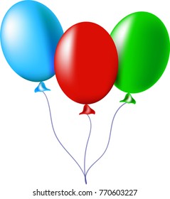 air balloons red green blue