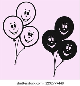 air balloons vector silhouette isolated