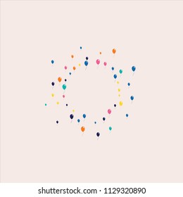 Air balls on a pink background. Celebratory background with inflated balls.