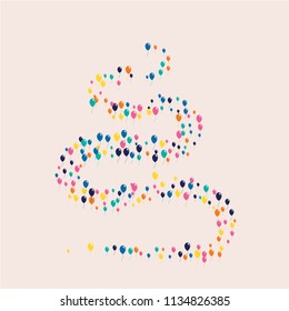 Air balls on a pink background. Celebratory background with inflated balls.
