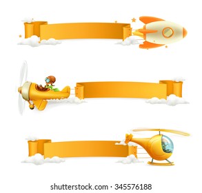 Air banners, vector set