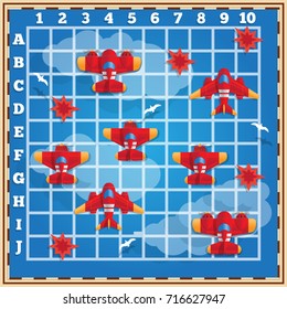 Air battle. Board game. Vector illustration.