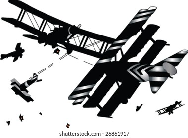 air battle silhouett - vector