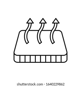 Air bedding circulation mattress icon. Simple line outline vector orthopedics icons for ui and ux website or mobile application