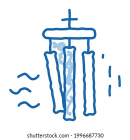 Air Bells sketch icon vector. Hand drawn blue doodle line art Air Bells Sign. isolated symbol illustration